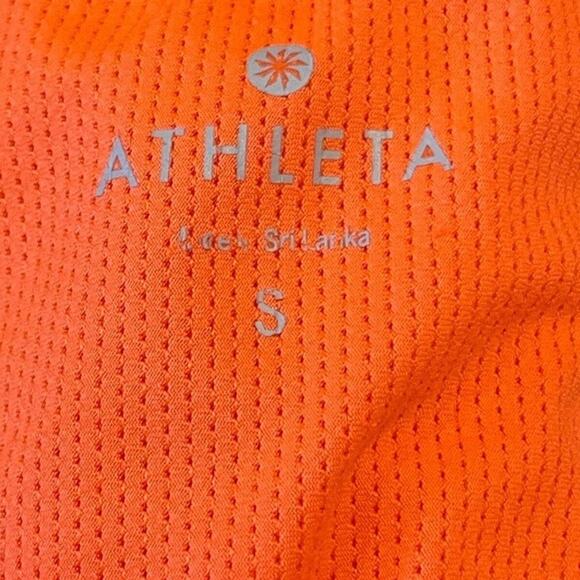 Athleta Orange Racerback Sports Bra Small Mesh Back Workout Gym Activewear - Picture 2 of 7
